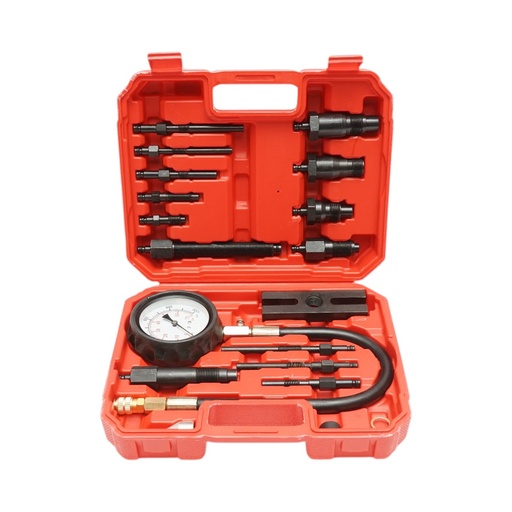 [AMAT6-125776] Trusa tester compresie motoare diesel cu manometru mecanic 0-70 bar 19 piese