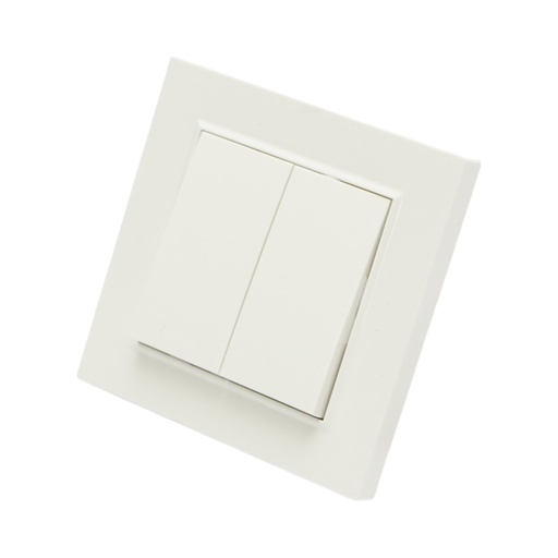 [AMAT6-126077] Intrerupator dublu cap scara alb incastrat 220V, 10AX, ABS 80x80mm