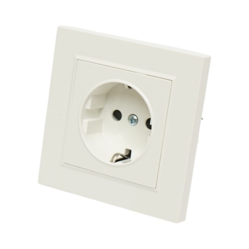 [AMAT6-126079] Priza schuko alba incastrata 220V, 16A, ABS 80x80mm