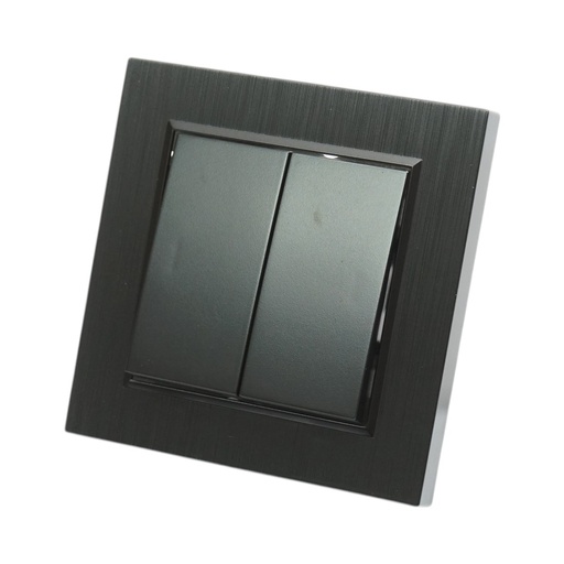 [AMAT6-126086] Intrerupator dublu cap scara negru incastrat 220V, 10AX, ABS 80x80mm