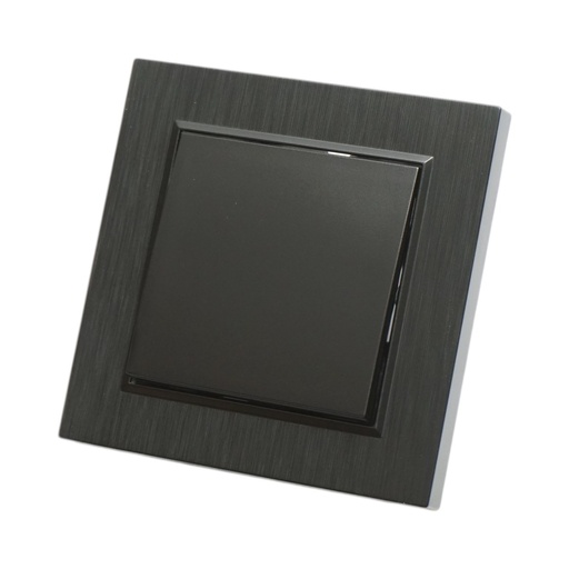 [AMAT6-126084] Intrerupator simplu negru incastrat 220V, 10AX, ABS 80x80mm