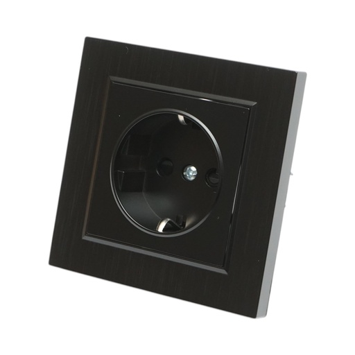 [AMAT6-126088] Priza schuko neagra incastrata 220V, 16A, ABS 80x80mm