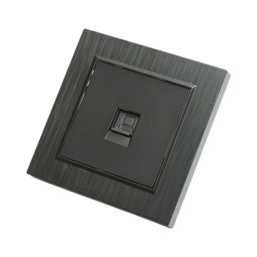 [AMAT6-126092] Priza internet RJ45 neagra incastrata ABS 80x80mm