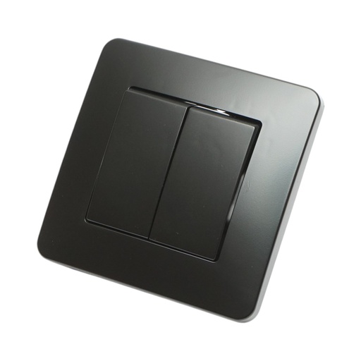 [AMAT6-126102] Intrerupator dublu cap scara negru incastrat 220V, 10AX, PC 80x80mm