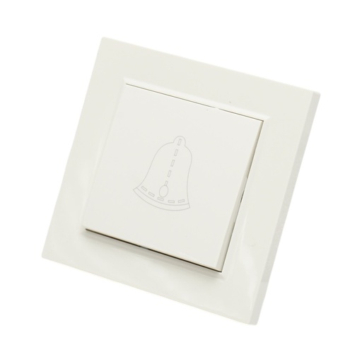 [AMAT6-126108] Intrerupator sonerie cu revenire alb incastrat 220V, 10AX, ABS 80x80mm