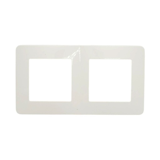 [AMAT6-126112] Rama dubla alba PC priza si intrerupator 150x83mm