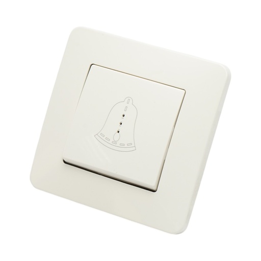 [AMAT6-126117] Intrerupator sonerie LED cu revenire alb incastrat 220V, 10AX, PC 80x80mm