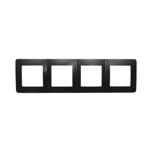 [AMAT6-126120] Rama cvadrupla neagra PC priza si intrerupator 300x83mm