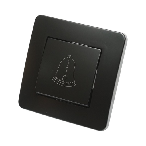 [AMAT6-126121] Intrerupator sonerie cu revenire negru incastrat 220V, 10AX, PC 80x80mm