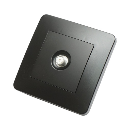 [AMAT6-126129] Priza TV tip F neagra incastrata PC 80x80mm
