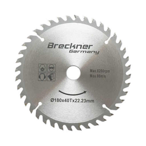 [AMAT6-126492] Disc circular vidia pentru lemn 180x22.23mm, 40 dinti, turatie maxima 8200rpm