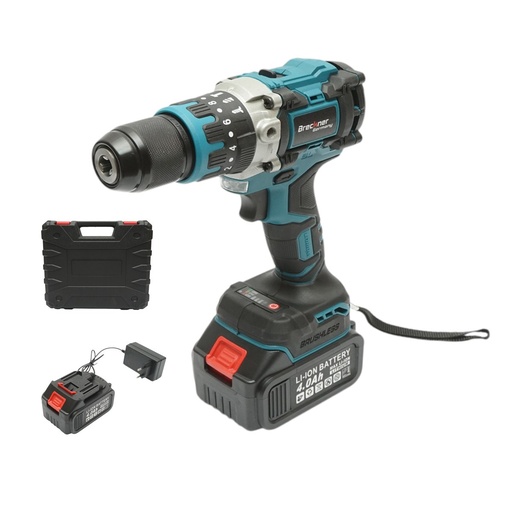 [AMAT6-126632] Masina de gaurit si insurubat cu percutie, 2 acumulatori 21V, 4Ah Li-ion, LED, brushless, 65Nm, mandrina 13mm, 0-400/1400rpm