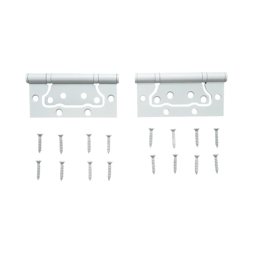 [AMAT6-126970] Set 2 balamale mobilier coplanare tip fluture 100x50mm, otel alb, suruburi incluse