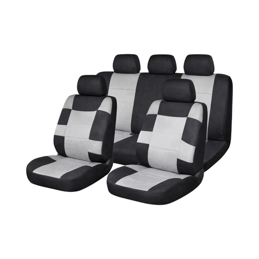 [AMAT6-126991] Set huse scaune auto universale negru-gri, material textil 9 piese