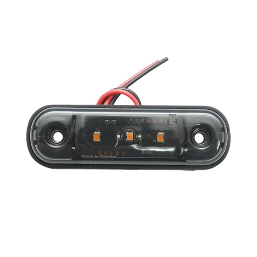 [AMAT6-127143] Lampa gabarit laterala ovala LED 12V-24V galben fumuriu 3 LED-uri 87x28x13.5mm