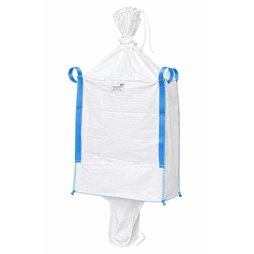 [AMAT6-127270] Sac big bag 95x95x140cm alb, capacitate 1000kg, tip U-Panel nelaminat, fusta incarcare, tub descarcare