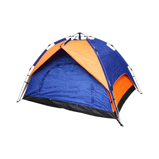 [AMAT6-127273] Cort camping 2 persoane albastru-portocaliu pliabil automat pop-up 2 intrari, impermeabil cu protectie UV si plasa anti-insecte 200x200x145cm