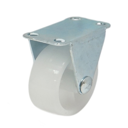[AMAT6-127536] Roata fixa 40x17mm fara frana, polipropilena alba, placa otel 46x24mm 20kg
