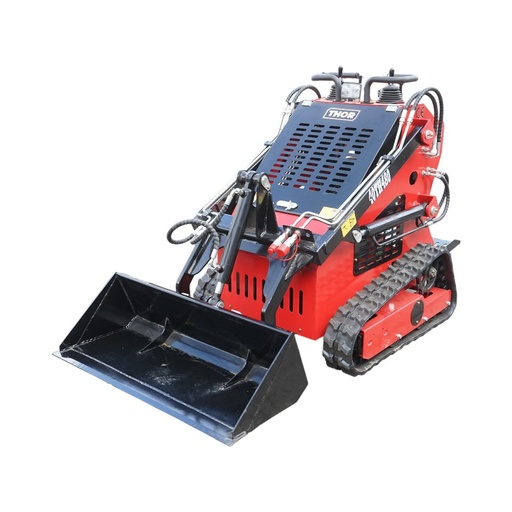 [AMAT6-127630] Mini incarcator frontal pe senile, motor benzina 15CP, 420cc, capacitate ridicare 300kg, volum cupa 0.15m3 THOR