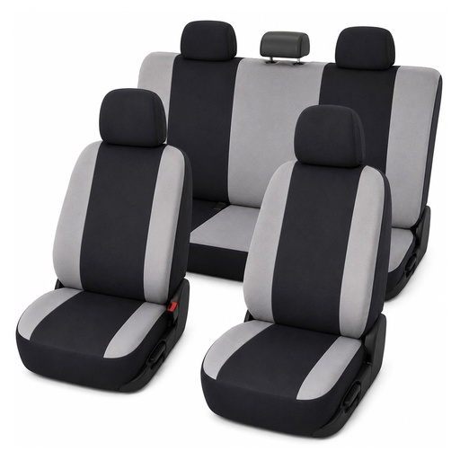 [AMAT6-127830] Set huse scaune auto universale gri-negru, material textil 8 piese