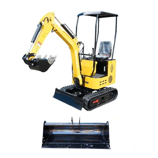[AMAT6-127856] Mini excavator 1T pe senile cu semicabina, motor diesel 10CP, 499cc, adancime sapare 1600mm, 2 cupe incluse 390/960mm