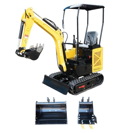 [AMAT6-127857] Mini excavator 1.2T pe senile cu semicabina, motor diesel 10CP, 499cc, adancime sapare 1750mm, 3 cupe incluse 270/390/560mm