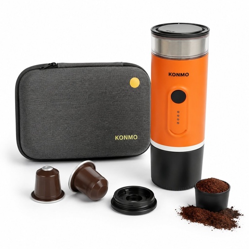 [AMAT6-127938] Aparat de cafea portabil cu acumulator 9000mAh, 12V, 140W, incalzire apa, presiune 15 bar, rezervor apa 90ml, cafea macinata, capsule Nespresso