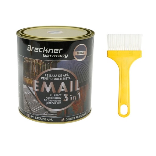 [AMAT6-127997] Vopsea email anticoroziva 3 in 1 cenusiu pentru metal 750g, direct pe rugina, pe baza de apa