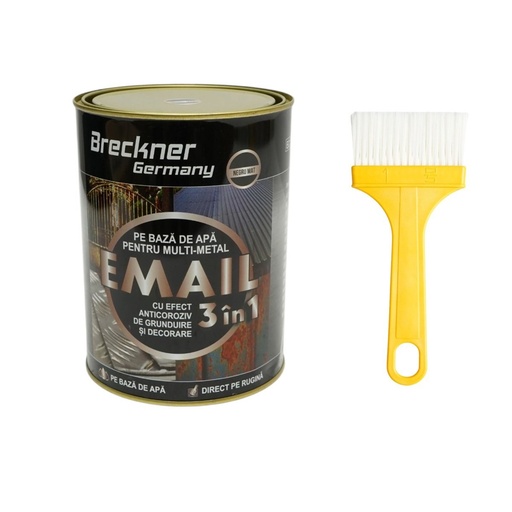 [AMAT6-128016] Vopsea email anticoroziva 3 in 1 negru mat pentru metal 2kg, direct pe rugina, pe baza de apa