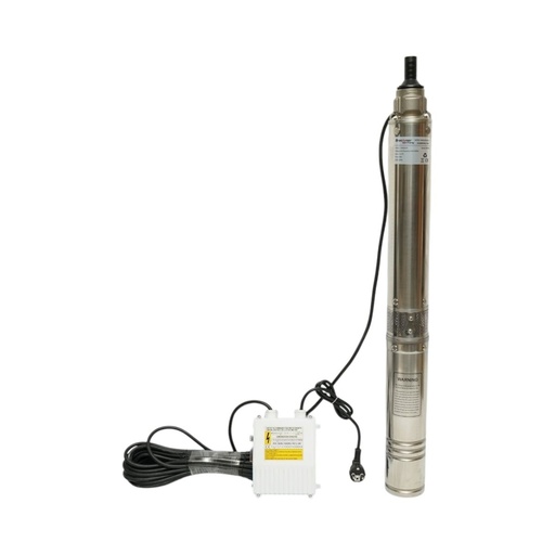 [AMAT6-128124] Pompa apa submersibila inox 1.5kW, 220V, D100mm, debit 5 m3/h, inaltime refulare 60m, 9 turbine ceramice, racire pe ulei, panou de control K90QJD2-60/9-1.5