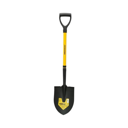 [AMAT6-128133] Lopata otel cu varf ascutit tip cazma 220x290x1020mm, coada din fibra de sticla si maner D Crownman