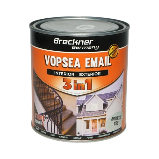 [AMAT6-128160] Vopsea email anticoroziva 3 in 1 argintiu 036 pe baza de solvent 1L, direct pe rugina, interior si exterior
