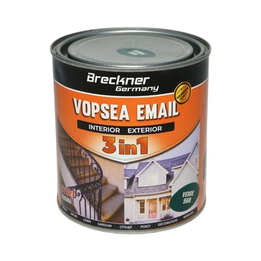 [AMAT6-128167] Vopsea email anticoroziva 3 in 1 verde 560 pe baza de solvent 1L, direct pe rugina, interior si exterior