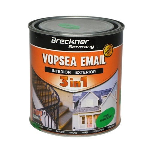 [AMAT6-128175] Vopsea email anticoroziva 3 in 1 verde fluorescent pe baza de solvent 1L, direct pe rugina, interior si exterior