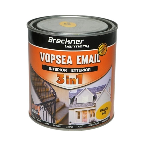 [AMAT6-128178] Vopsea email anticoroziva 3 in 1 galben 440 pe baza de solvent 1L, direct pe rugina, interior si exterior