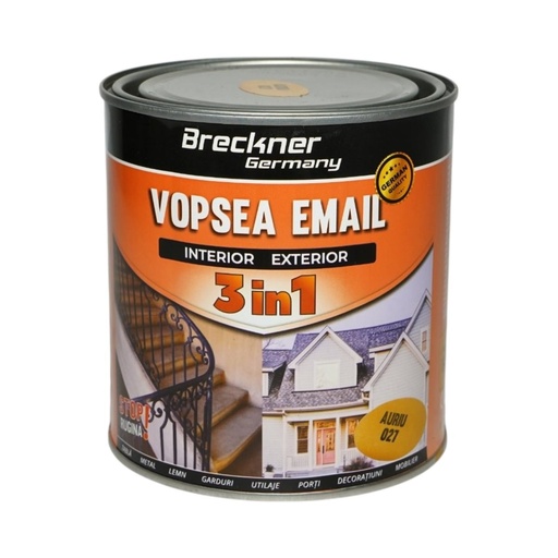 [AMAT6-128180] Vopsea email anticoroziva 3 in 1 auriu 027 pe baza de solvent 1L, direct pe rugina, interior si exterior