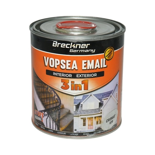 [AMAT6-128181] Vopsea email anticoroziva 3 in 1 crom metalizat 029 pe baza de solvent 1L, direct pe rugina, interior si exterior