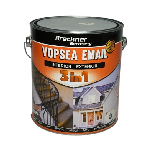 [AMAT6-128185] Vopsea email anticoroziva 3 in 1 alb mat pe baza de solvent 3.5L, direct pe rugina, interior si exterior