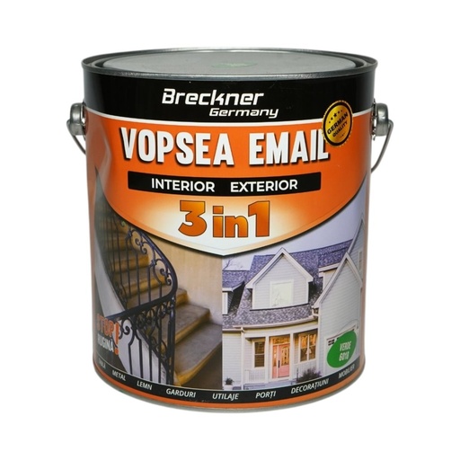 [AMAT6-128197] Vopsea email anticoroziva 3 in 1 verde 6018 pe baza de solvent 3.5L, direct pe rugina, interior si exterior