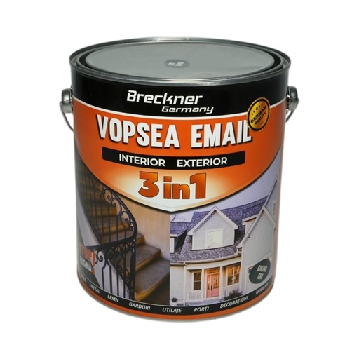 [AMAT6-128200] Vopsea email anticoroziva 3 in 1 grund gri pe baza de solvent 3.5L, direct pe rugina, interior si exterior
