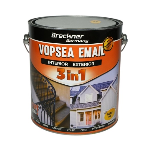 [AMAT6-128205] Vopsea email anticoroziva 3 in 1 galben 440 pe baza de solvent 3.5L, direct pe rugina, interior si exterior