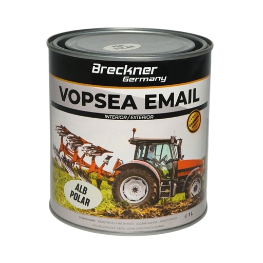 [AMAT6-128212] Vopsea email anticoroziva 3 in 1 alb polar 1K pe baza de solvent 1L, direct pe rugina, interior si exterior