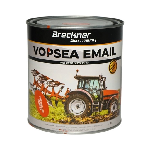 [AMAT6-128217] Vopsea email anticoroziva 3 in 1 portocaliu Kubota 1K pe baza de solvent 1L, direct pe rugina, interior si exterior