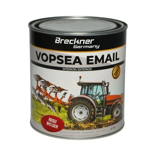[AMAT6-128219] Vopsea email anticoroziva 3 in 1 rosu Welger 1K pe baza de solvent 1L, direct pe rugina, interior si exterior