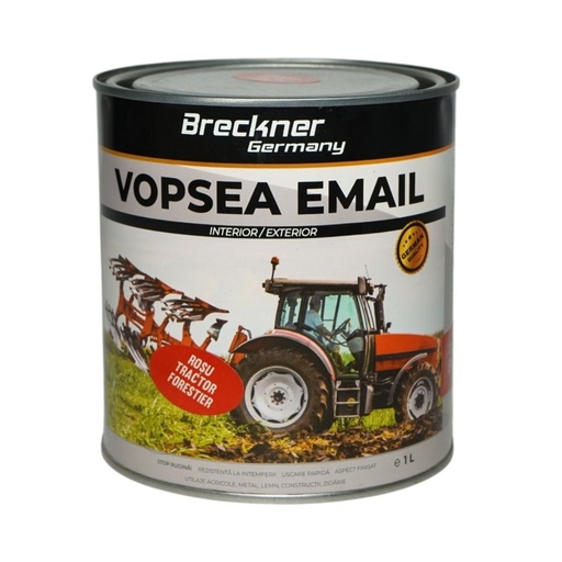 [AMAT6-128220] Vopsea email anticoroziva 3 in 1 rosu Tractor Forestier 1K pe baza de solvent 1L, direct pe rugina, interior si exterior